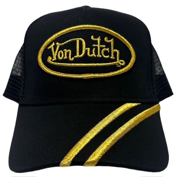 Von Dutch Trucker Hat Racing Inspired Black & Gold - Picture 2 of 6